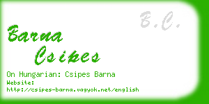 barna csipes business card